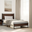 Metal Bed Frame without Mattress Brown Oak 107x203 cm - Heavenlybeds