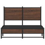 Metal Bed Frame without Mattress Brown Oak 120x200 cm