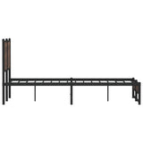 Metal Bed Frame without Mattress Brown Oak 120x200 cm