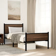 Metal Bed Frame without Mattress Brown Oak 75x190 cm Small Single - Heavenlybeds