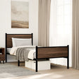 Metal Bed Frame without Mattress Brown Oak 90x200 cm - Heavenlybeds