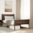 Metal Bed Frame without Mattress Brown Oak 100x190 cm - Heavenlybeds