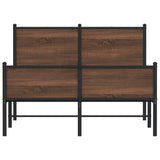 Metal Bed Frame without Mattress Brown Oak 120x190 cm Small Double