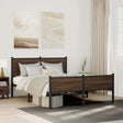 Metal Bed Frame without Mattress Brown Oak 140x200 cm - Heavenlybeds