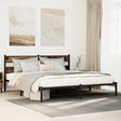 Metal Bed Frame without Mattress Smoked Oak 183x213 cm - Heavenlybeds