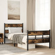 Metal Bed Frame without Mattress Smoked Oak 75x190 cm Small Single - Heavenlybeds