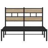 Metal Bed Frame without Mattress Sonoma Oak 120x200 cm
