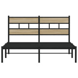 Metal Bed Frame without Mattress Sonoma Oak 150x200 cm King Size
