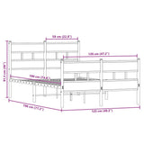 Metal Bed Frame without Mattress Sonoma Oak 120x190 cm Small Double