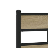 Metal Bed Frame without Mattress Sonoma Oak 140x190 cm