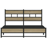 Metal Bed Frame without Mattress Sonoma Oak 150x200 cm King Size