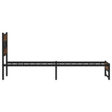 Metal Bed Frame without Mattress Brown Oak 100x190 cm
