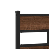 Metal Bed Frame without Mattress Brown Oak 100x190 cm