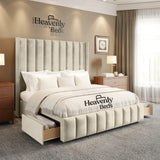 Aero Wingback Divan Bed With Drawer Storage - Heavenlybeds