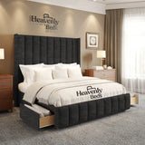 Aero Wingback Divan Bed With Drawer Storage - Heavenlybeds