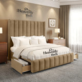 Aero Wingback Divan Bed With Drawer Storage - Heavenlybeds