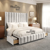 Aero Wingback Divan Bed With Drawer Storage - Heavenlybeds