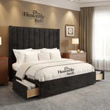 Anya Wingback Divan Bed With Drawer Storage - Heavenlybeds
