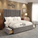 Anya Wingback Divan Bed With Drawer Storage - Heavenlybeds