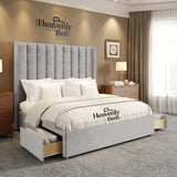Anya Wingback Divan Bed With Drawer Storage - Heavenlybeds