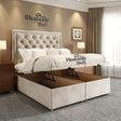 Ottoman Divan Bed - Cream Plush Velvet