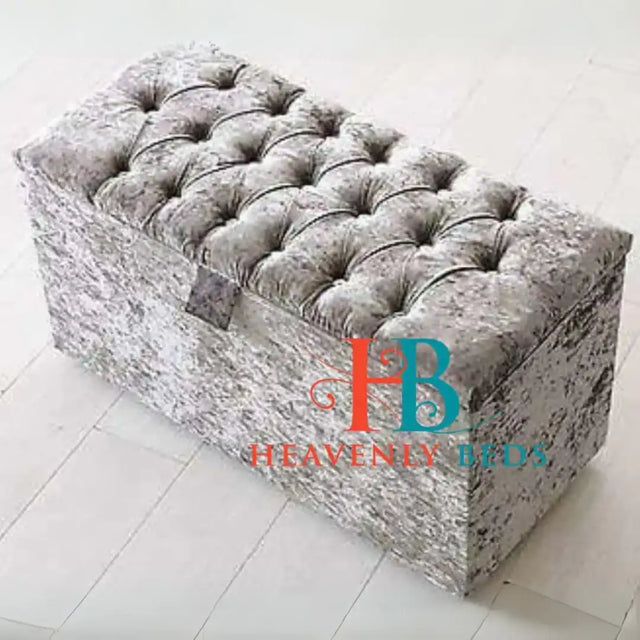 Jasmine Tufted Ottoman Toy Storage Blanket Box Footstool Dressing Table Seat - Heavenlybeds