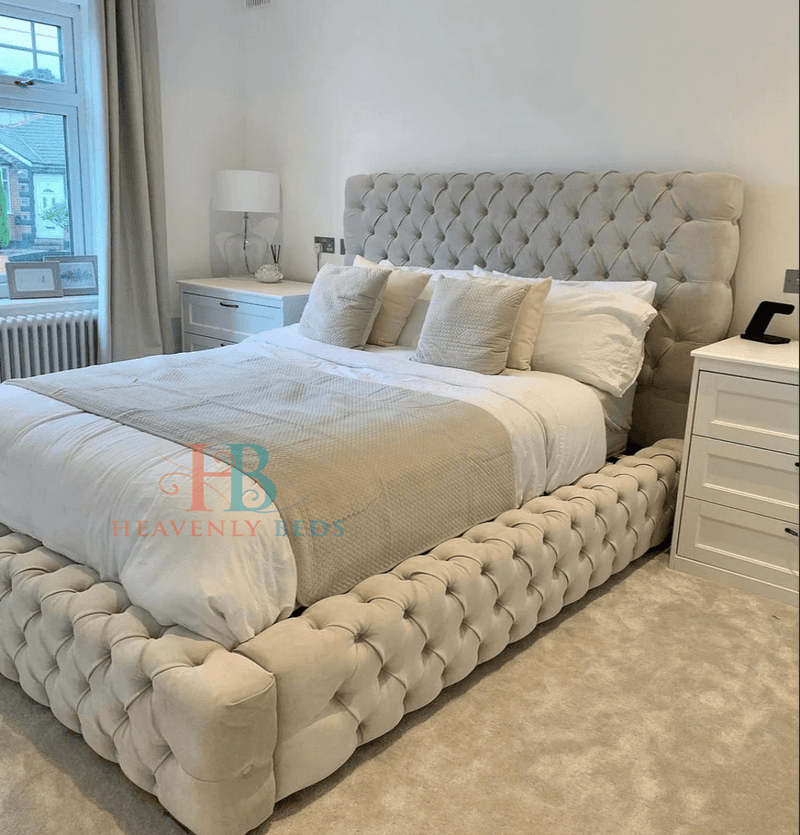 Henry Upholstered Bespoke Fabric Bed Frame - Heavenlybeds