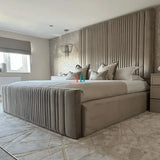 Chayanne Luxurious Panel Pleated Bed Frame - Heavenlybeds