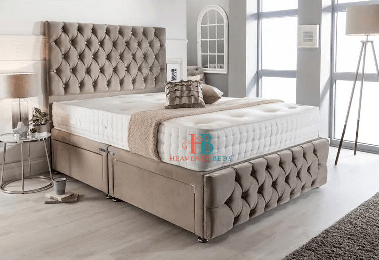 April Chesterfield Divan Bed With Buttoned Footboard