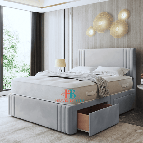 Olive Stylish Panel Divan Bed With Panel Footboard - Heavenlybeds
