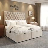 Ottoman Upholstered Divan Bed Frame made by Heavenlybeds in CreamPlushVelvet