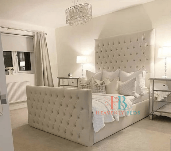 Adele Bed Frame with 75" Headboard & High Footboard - Heavenlybeds
