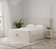 cream bed in kingsize made by heavenlybeds