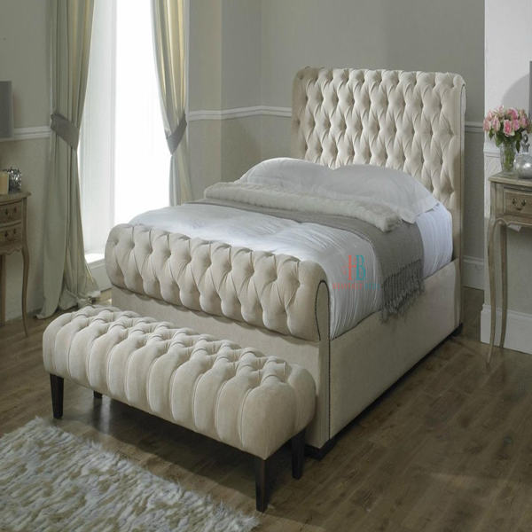Estonia Sleigh Scroll Bed Frame Available with Storage