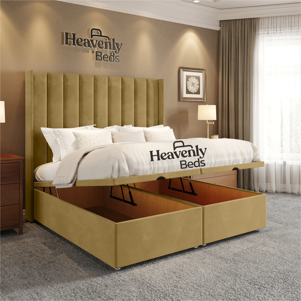 Soho Wingback Divan Ottoman Bed
