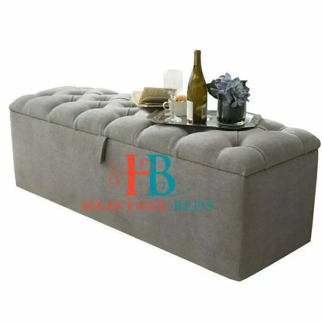 Bella Ottoman Storage Blanket Box Dressing Table Seat - Heavenlybeds