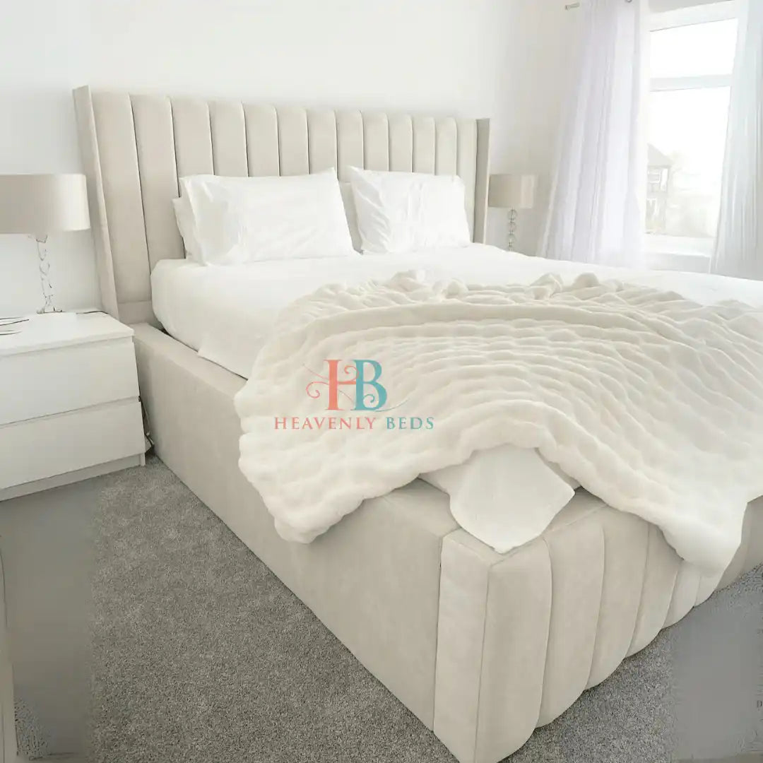 Ivy Winged High Bed Frame with 18" Side Rails