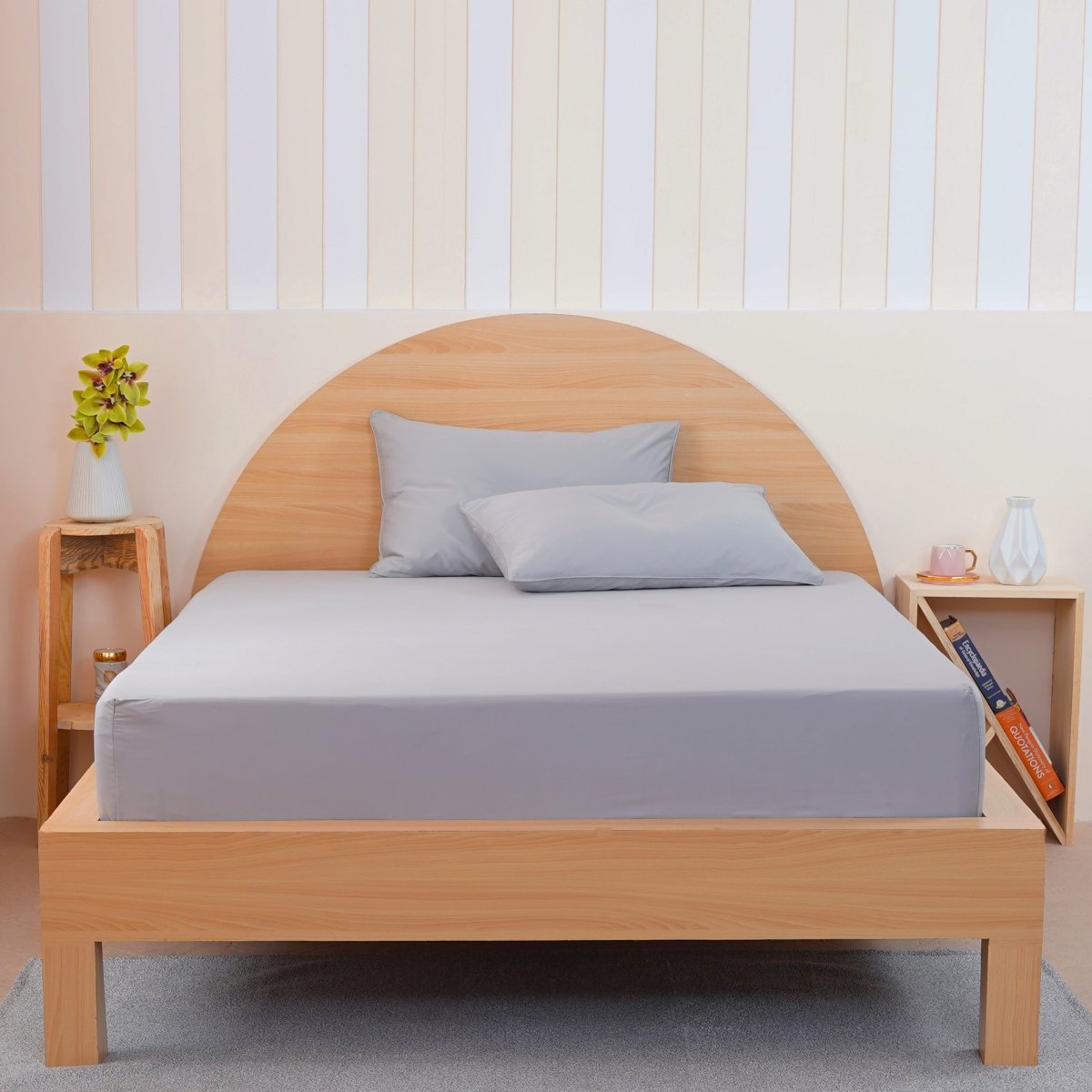 Ackly Bamboo Dove Grey Full Bedding Set