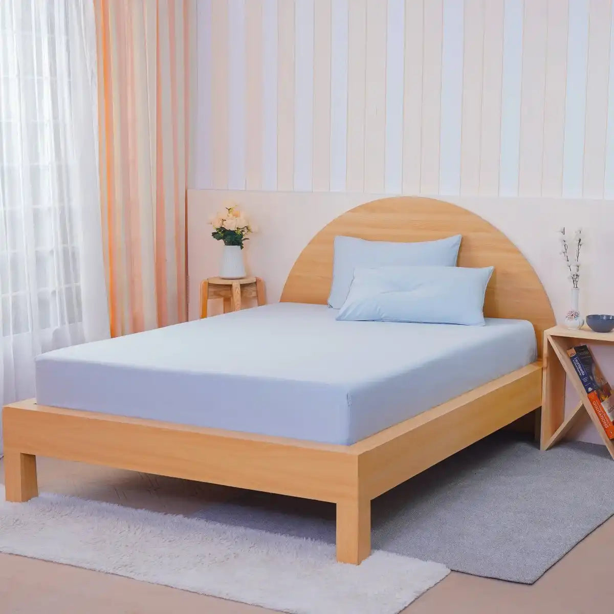 Ackly Bamboo - Sky Blue Fitted Sheet