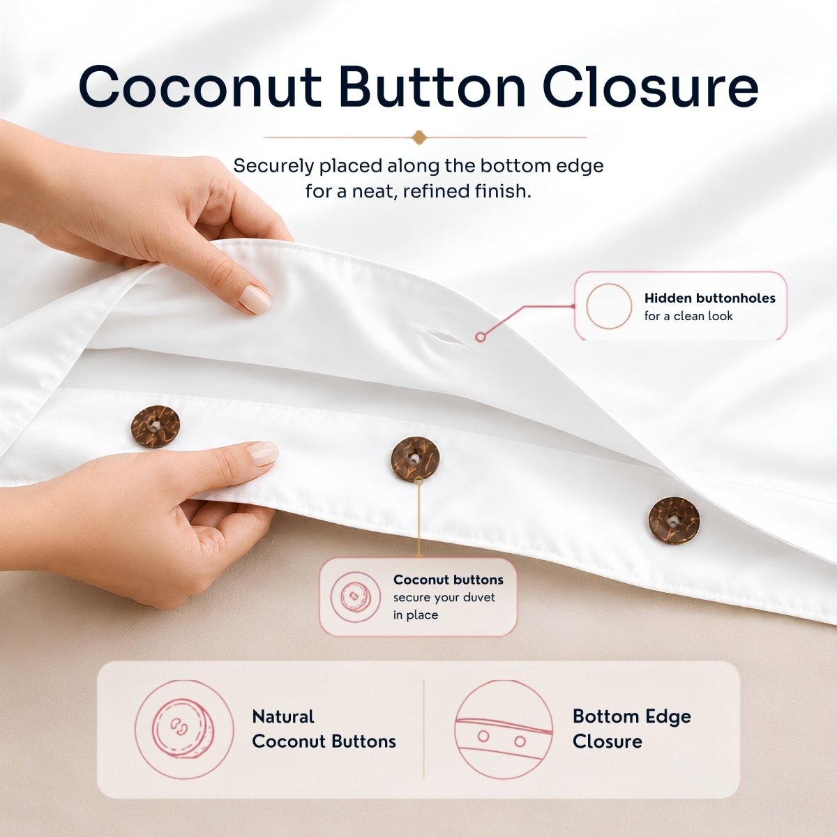 Ackly Bamboo - White Duvet Cover