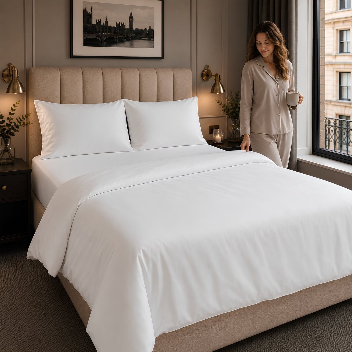 Ackly Bamboo White Full Bedding Set