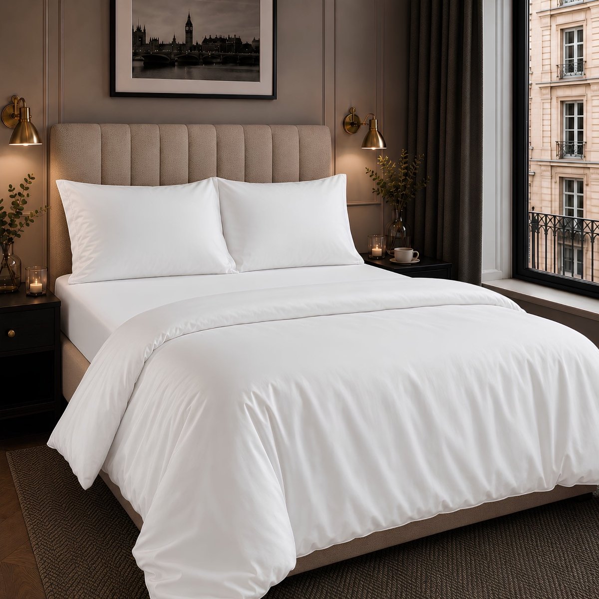 Ackly Bamboo White Full Bedding Set