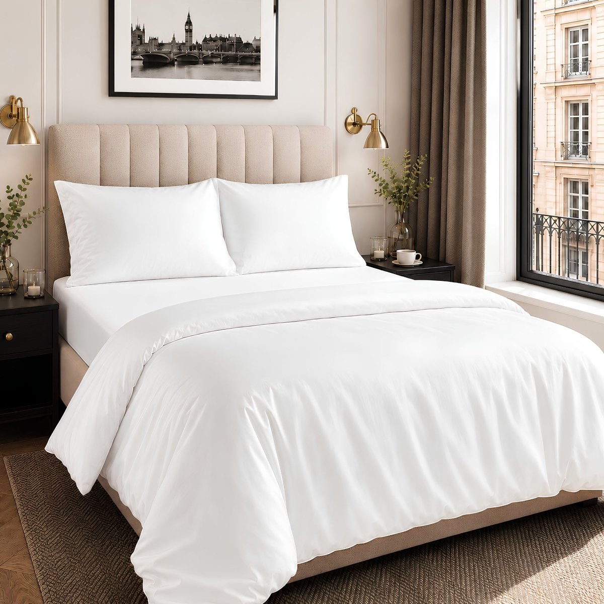 Ackly Bamboo White Full Bedding Set