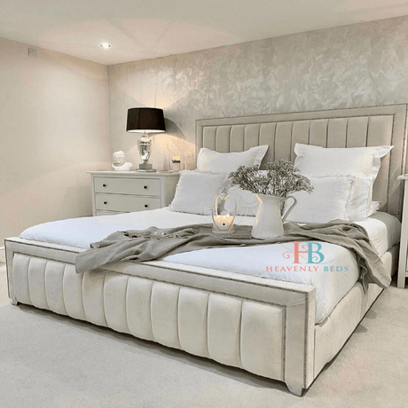 Maani Panel Bed Frame Available in 3ft 4ft 4ft6 5ft 6ft - Heavenlybeds