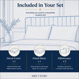 Ella Cotton White Full Bedding Set