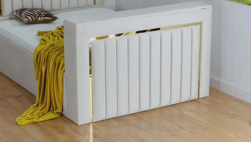 Rome Luxury TV Bed  - Gold Chrome Finish