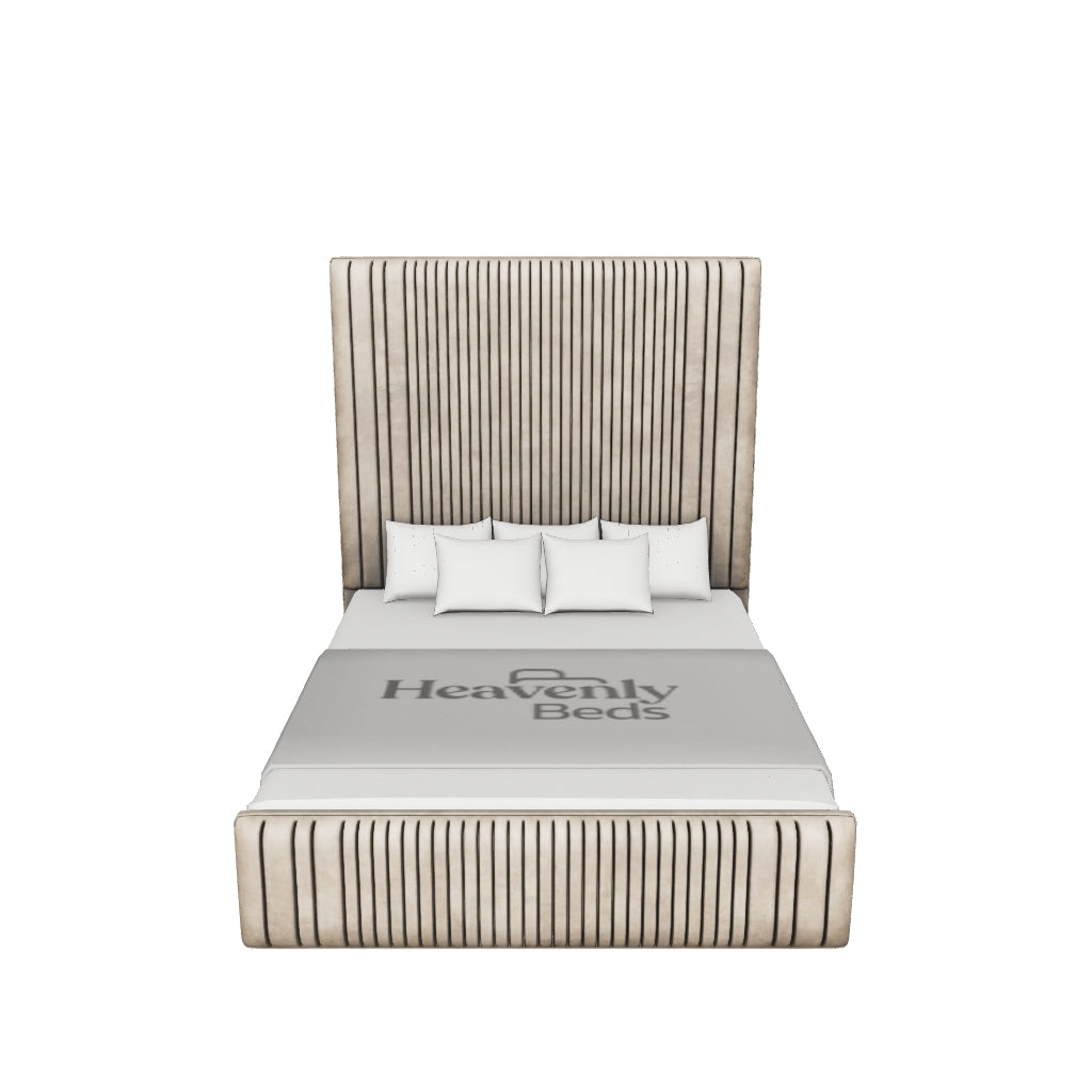 Chayanne Luxurious Panel Pleated Bed Frame