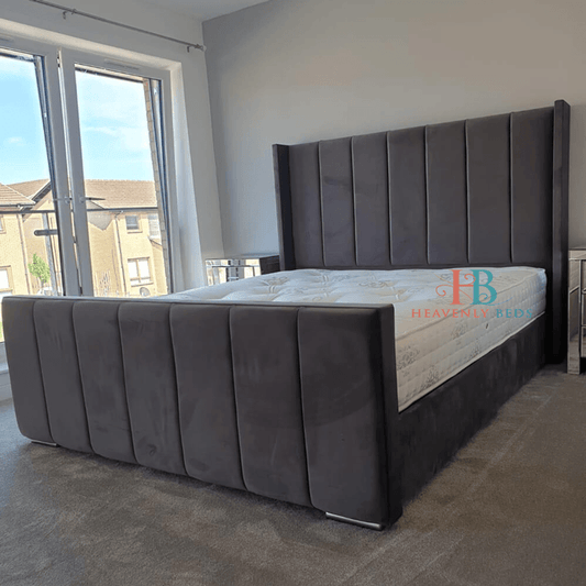 Petra Wingback Bed Frame With High Footboard