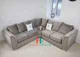 Florence Studded 2c2 Scatter Back Chesterfield Sofa available in plush chenille
