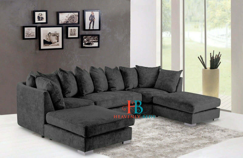 Aryah U-Shape And Corner Luxury Cushioned Sofa Available in Fullback or Scatterback